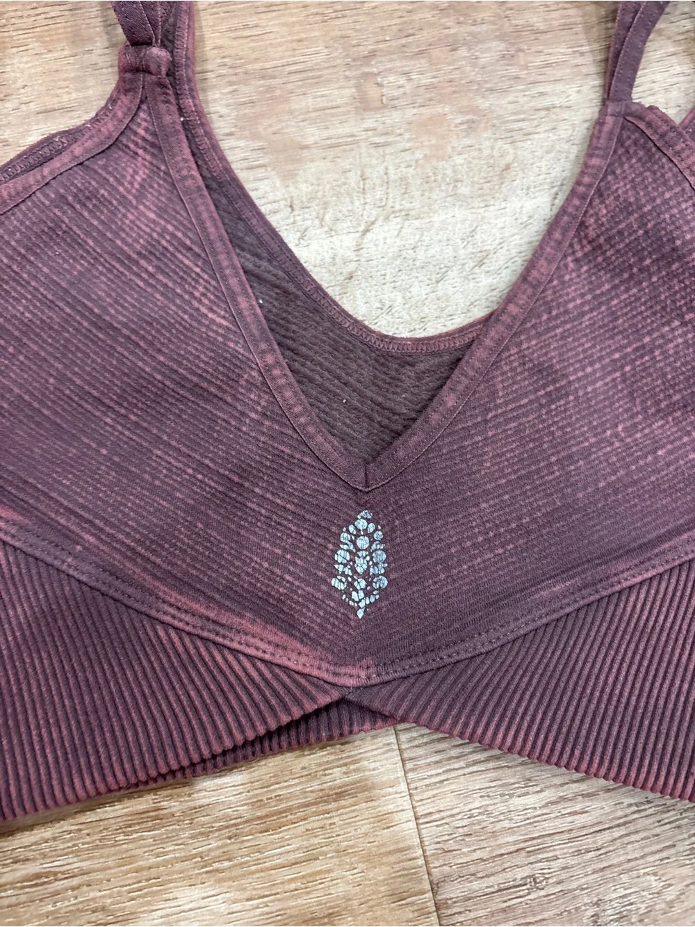 Free People Ribbed Strappy Bralette - Dusty Plum